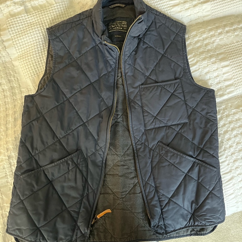 J. Crew Men's Quilted Blue Vest